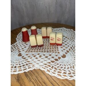 1950s vintage advertisement/Salt and Pepper Shakers Red /White Diner Cafe